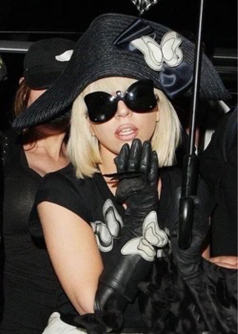 元エルメスデザイナー フランス製 チラチラ煌めくダークブルーおりぼんサマーハット