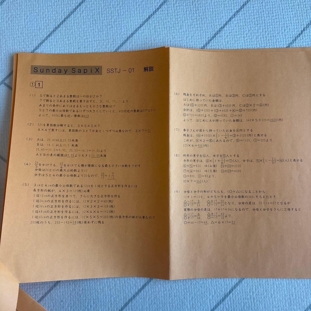 希少 Sunday Sapix 豊島岡算数対策 SSTJ 全14回セット