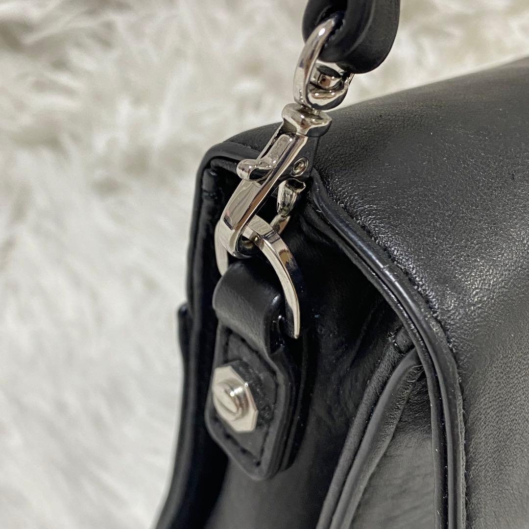 保存袋付　DIESEL ブラック 2way レザー　ハンドバッグ　クラッチバッグ