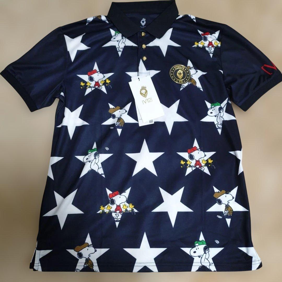 【タグ付】V12 × SNOOPY ゴルフウエア 半袖ポロシャツ メンズゴルフ