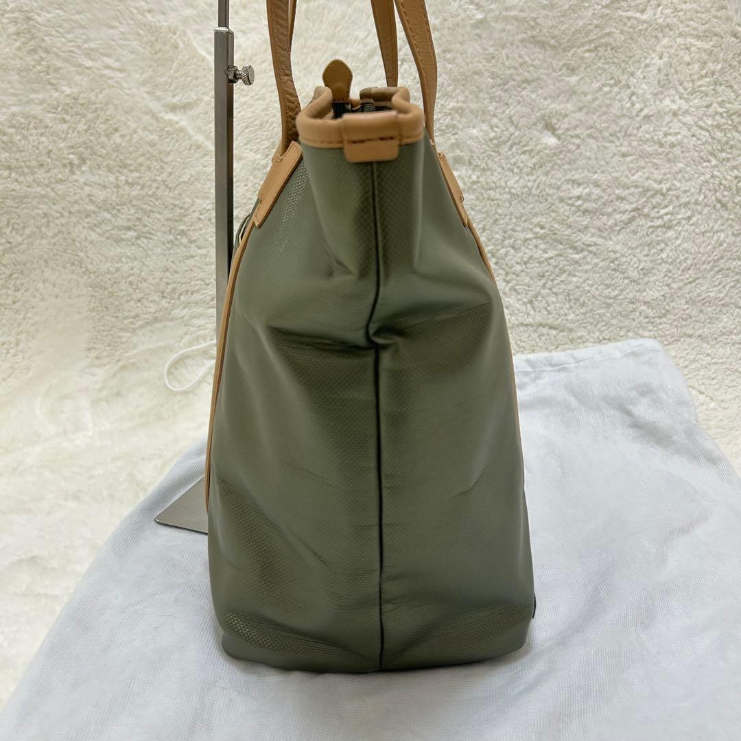 【極美品】ハンティングワールド A4 トートバッグ グリーン ロゴ