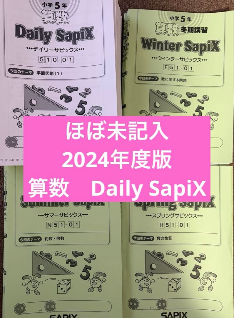 〈値下げ〉SAPIX 2024年度版　5年　算数デイリーサピックス　1年分