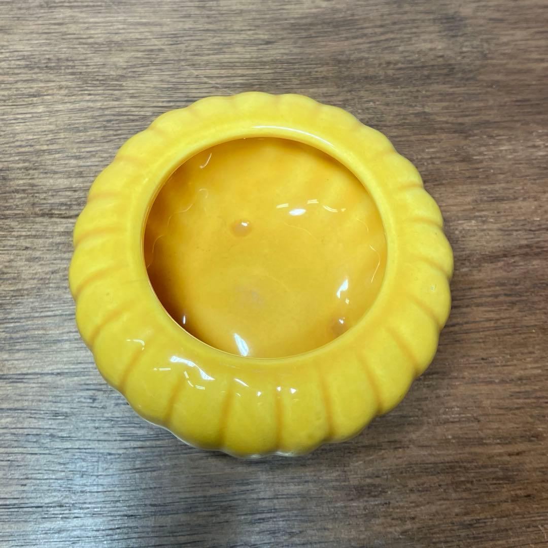 珉平焼　黄釉　香炉　JAPAN