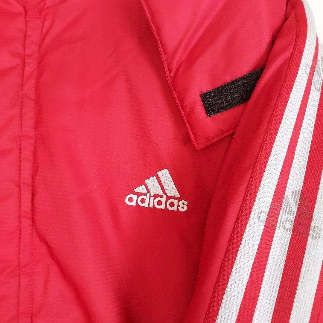 adidas 赤 ストライプ ベンチコート