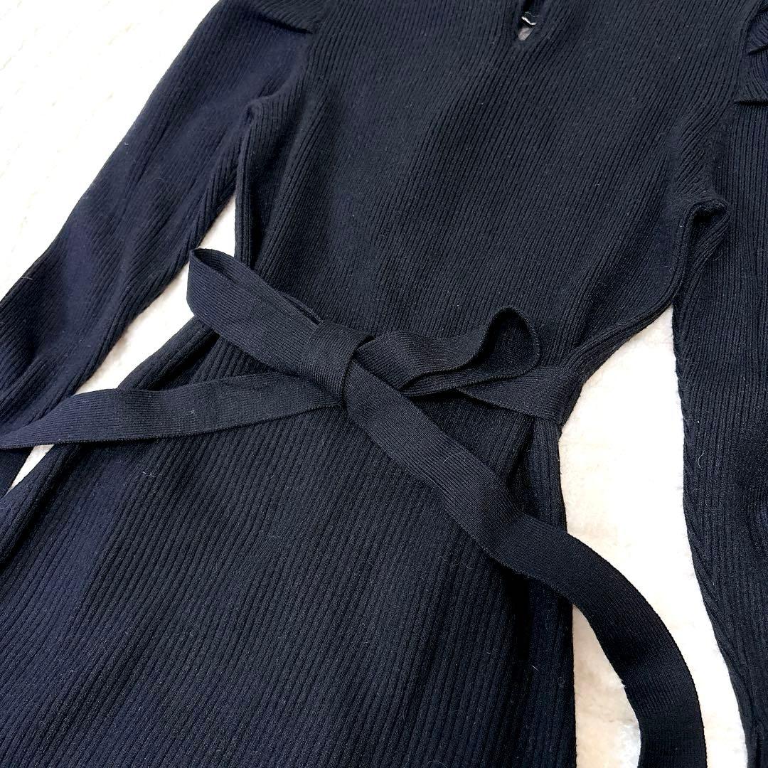 24ss完売品✨リランドチュール デコルテ刺繍　ドッキングニットワンピース S